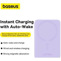Baseus Magnetic Mini Air Wireless Fast Charge Power Bank 20W 10000mAh (сиреневый) Image #8